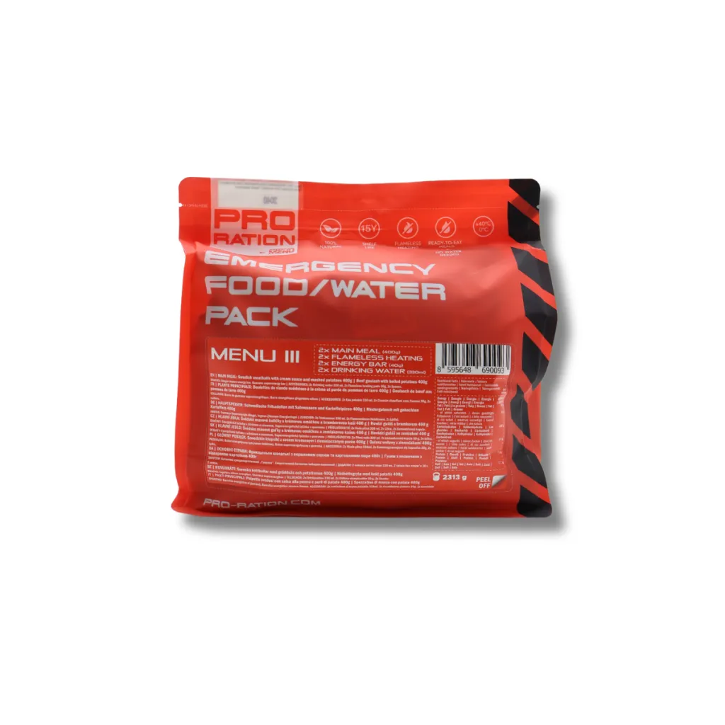 [PRO00027] Proleafshop PRO Ration Emergency Pack Menu III - Food & Water